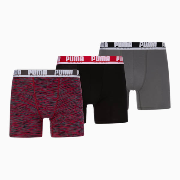 Performance Space Dyed Men's Boxer Briefs [3 Pack], BLACK / RED, extralarge